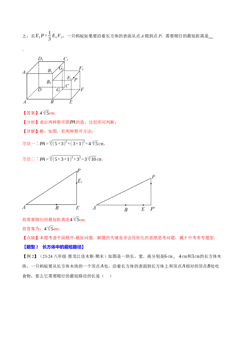 专题17.4运用勾股定理解决最短路径问题（八大题型）（举一反三）（人教版）（教师版）_初中数学_八年级数学下册（人教版）_母题专项-U66_2025版