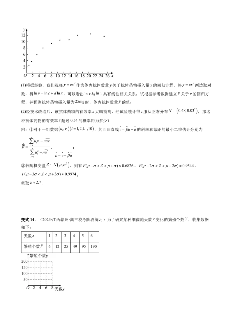 第02讲成对数据的统计分析（五大题型）（讲义）（原卷版）_2.2025数学总复习_2024年新高考资料_1.2024一轮复习_2024年高考数学一轮复习讲练测（新教材新高考）