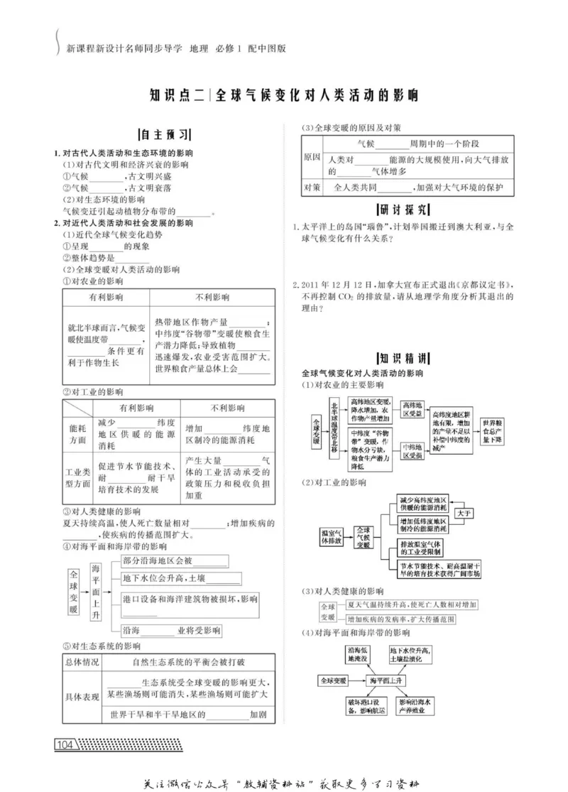 名师同步导学地理中图版必修1_名师同步导学_高中地理