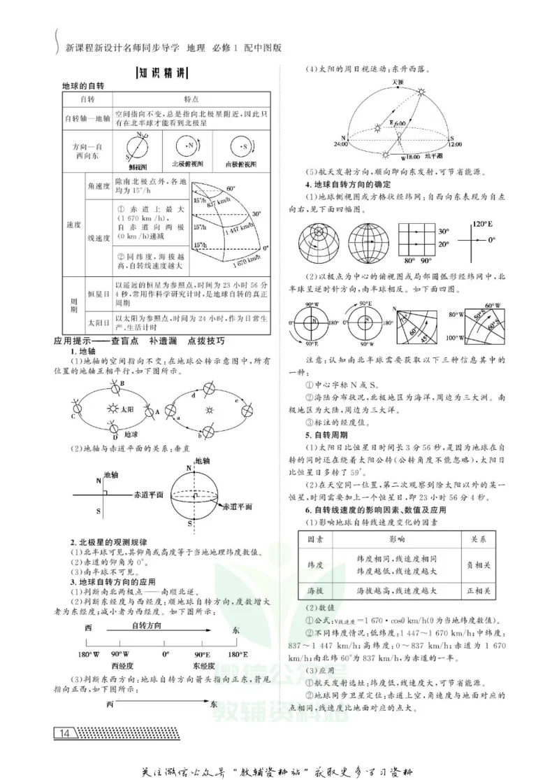 名师同步导学地理中图版必修1_名师同步导学_高中地理