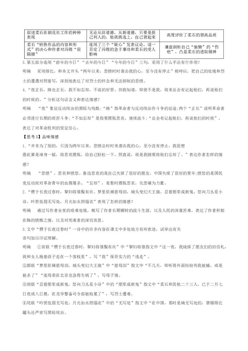 6.2《为了忘却的记念》-高二语文（统编版选择性必修中册）（教师版）_高语_高中语文_选择性必修中册_同步讲义