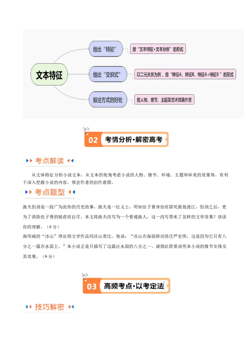 解密08文学类文本阅读小说之综合探究分析（讲义）（原卷版）_01高考语文_新高考复习资料_2024年新高考资料_二轮复习资料_讲义