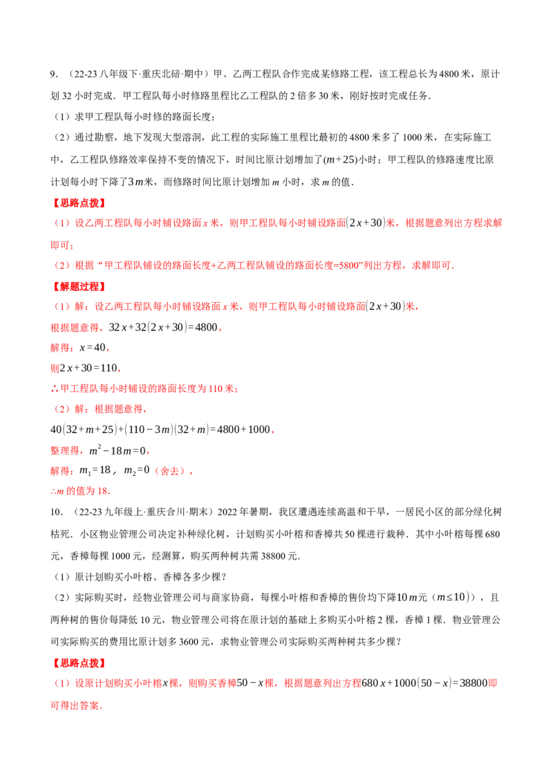 专题21.4一元二次方程的应用（压轴题专项讲练）（人教版）（教师版）_初中数学_九年级数学上册（人教版）_压轴题专项-V5_2025版