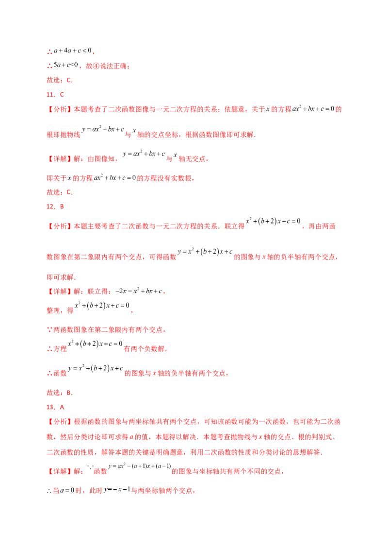 专题22.12二次函数与一元二次方程（专项练习）（基础练）-（人教版）_初中数学_九年级数学上册（人教版）_专题突破练习-V4_2025版