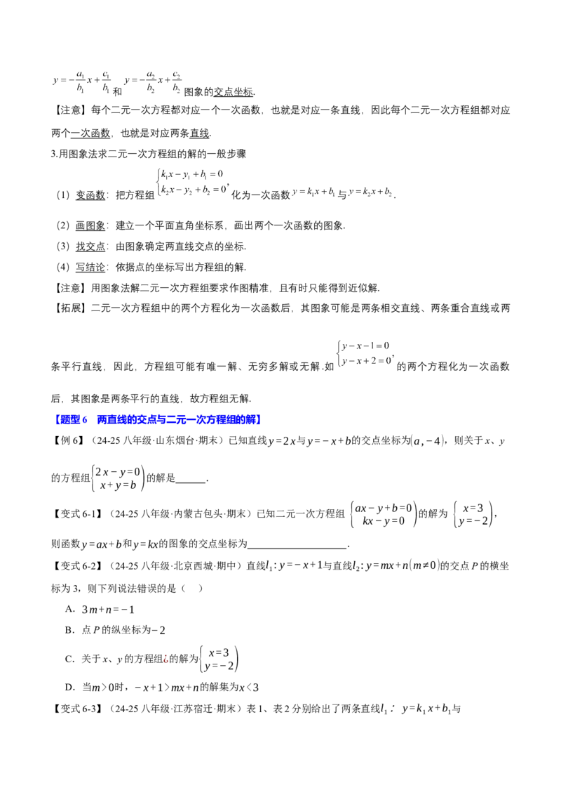 专题19.4一次函数与方程、不等式之间的关系（十大题型）（举一反三）（人教版）（学生版）_初中数学_八年级数学下册（人教版）_母题专项-U66_2025版