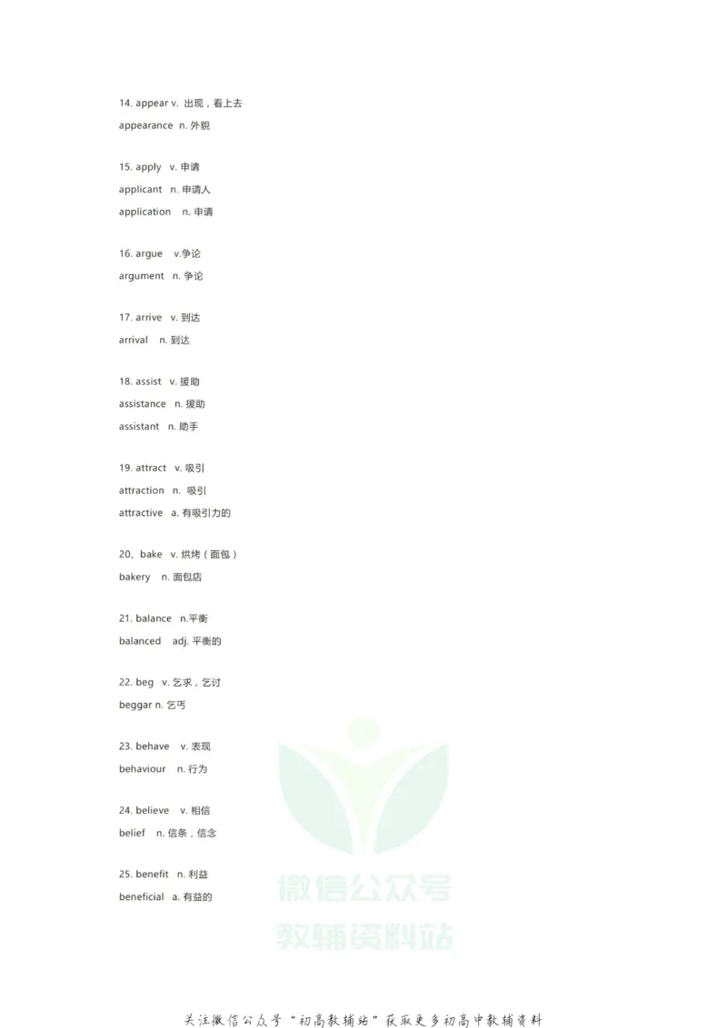 词性转换这247组重要单词变形，覆盖高中英语大小考试，考前必须过一遍！_高中全科精选资料包_英语精选资料包_资料干货