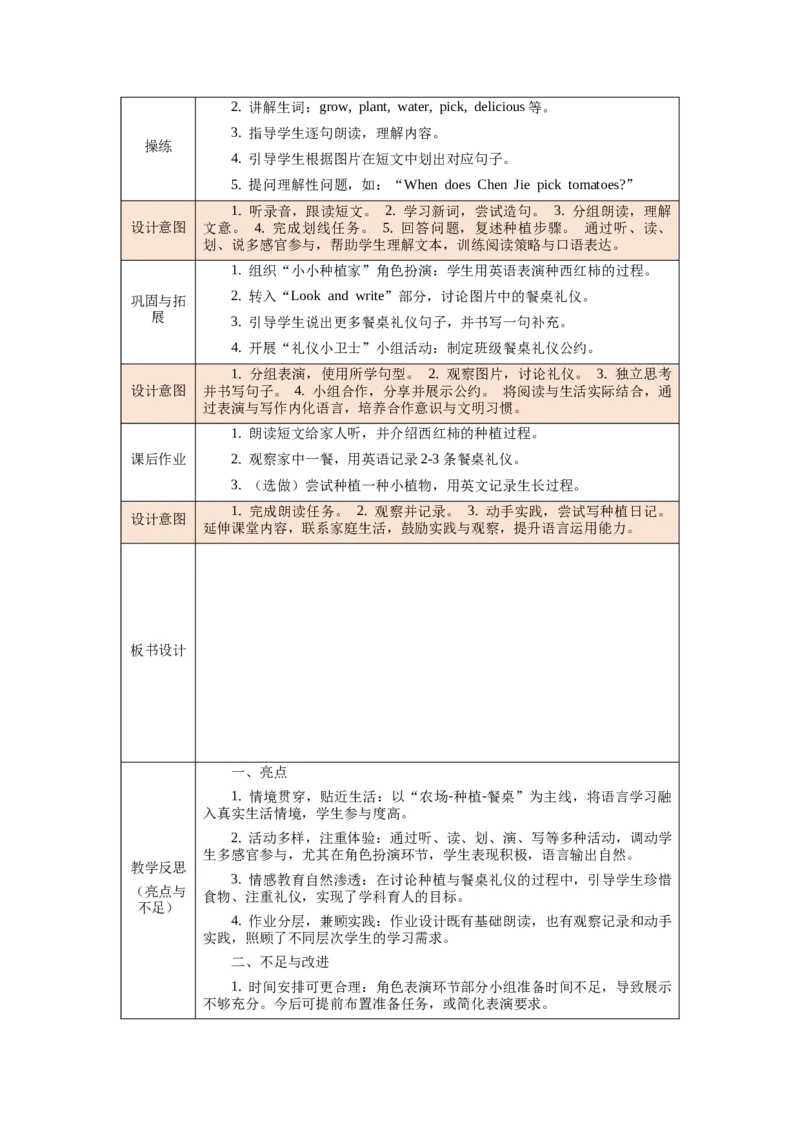 四下Unit6Onthefarm单元整体教学设计_00单元整体教学设计完整版