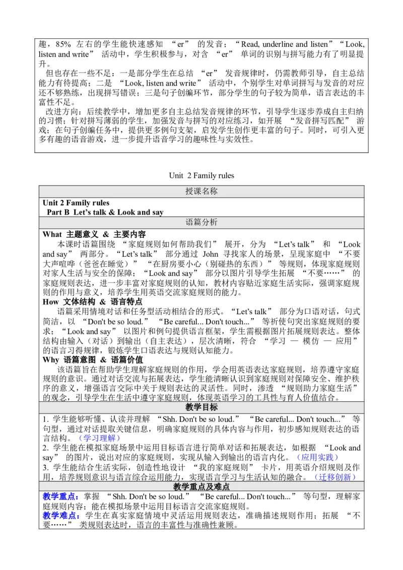 Unit2FamilyRules_00上课课件PPT+教案第十套完整版_教案