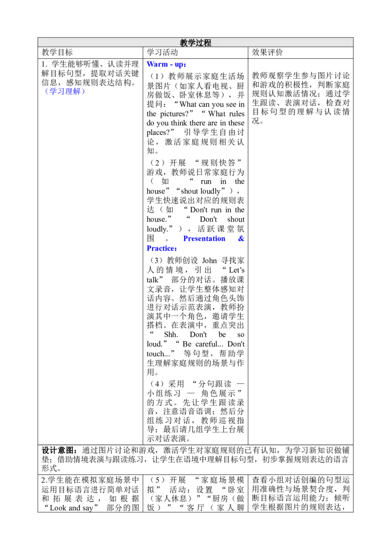 Unit2FamilyRules_00上课课件PPT+教案第十套完整版_教案