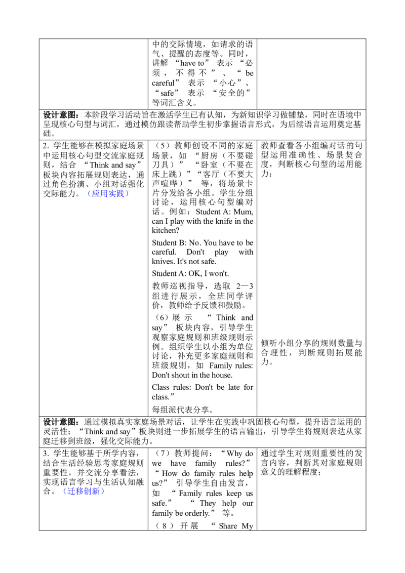 Unit2FamilyRules_00上课课件PPT+教案第十套完整版_教案
