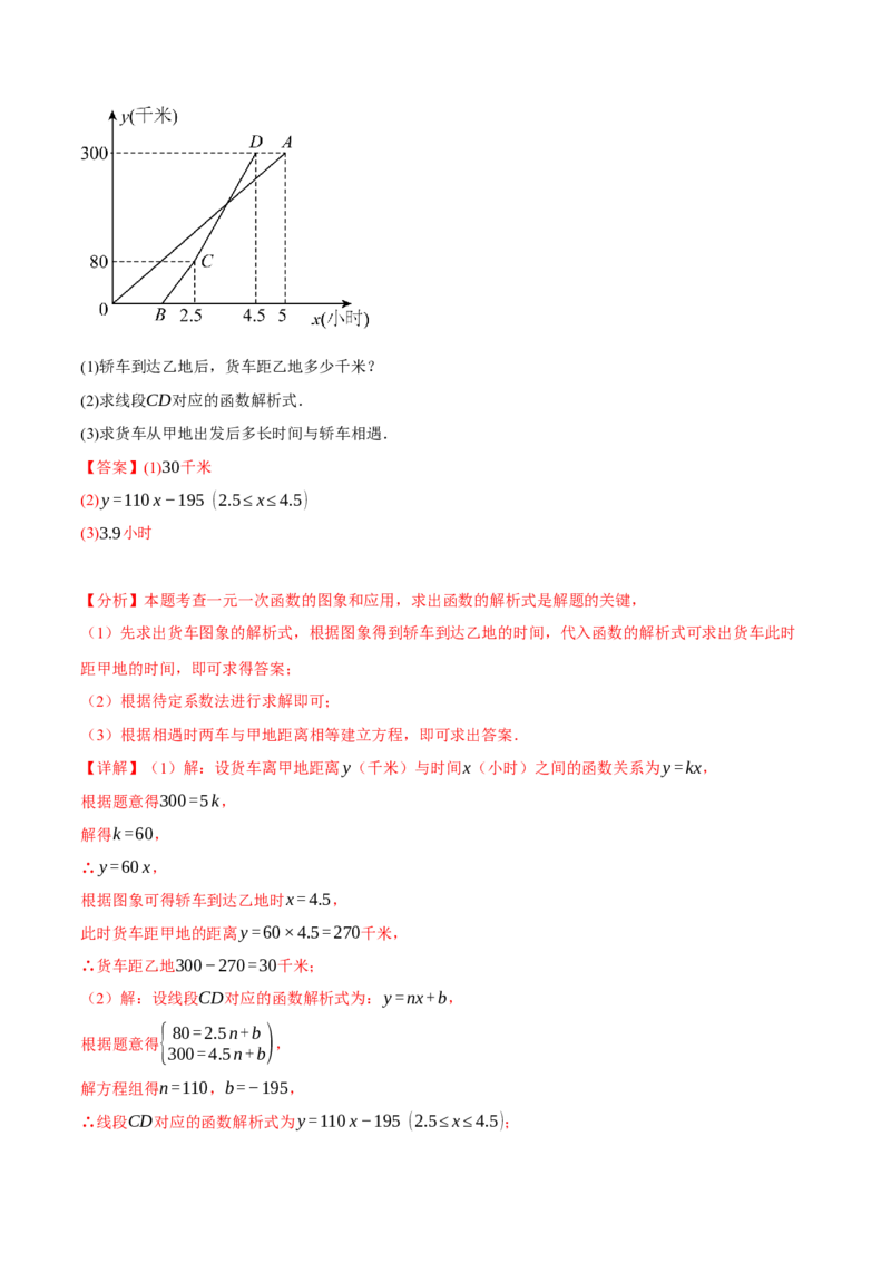 专题19.5一次函数的应用（十大题型）（举一反三）（人教版）（教师版）_初中数学_八年级数学下册（人教版）_母题专项-U66_2025版