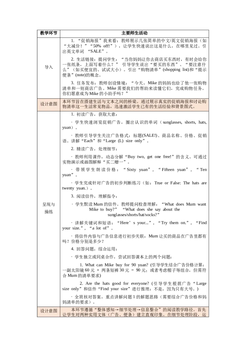 四下Unit4Goingshopping单元整体教学设计_00单元整体教学设计完整版