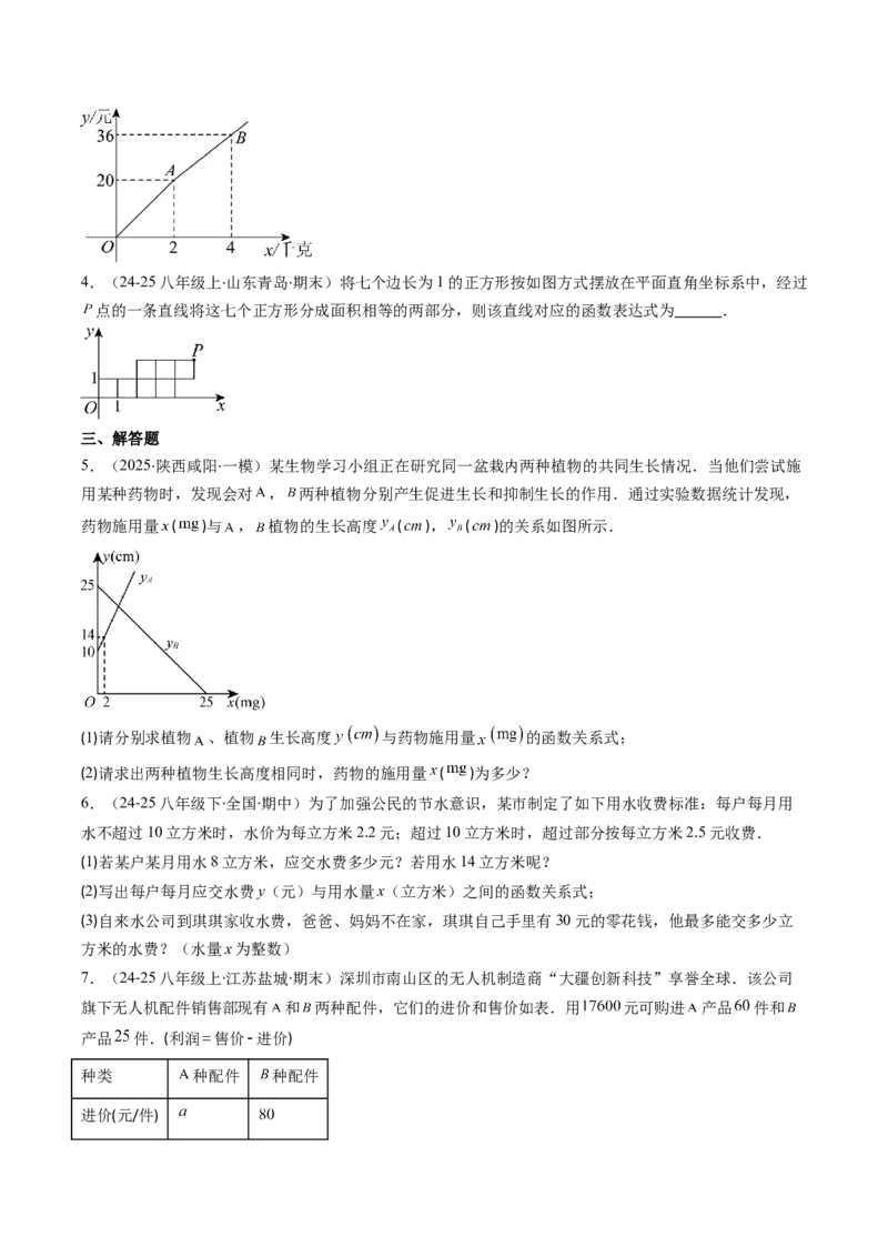 专题18一次函数的实际应用问题四种考法（学生版）_初中数学_八年级数学下册（人教版）_压轴题攻略-V9_2025版