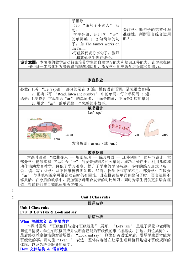 Unit1ClassRules_00上课课件PPT+教案第十套完整版_教案