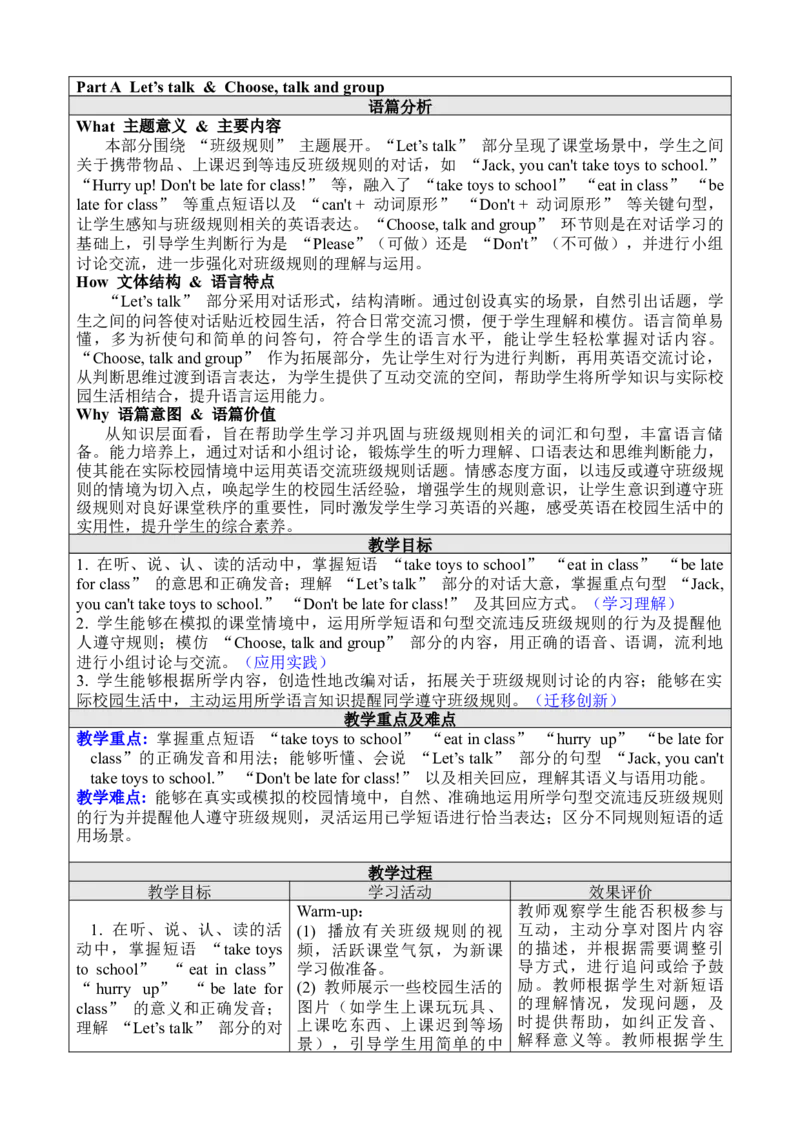 Unit1ClassRules_00上课课件PPT+教案第十套完整版_教案