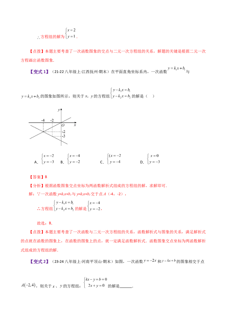 专题19.16一次函数与方程、不等式（知识梳理与考点分类讲解）-（人教版）_初中数学_八年级数学下册（人教版）_专题突破练习-V4