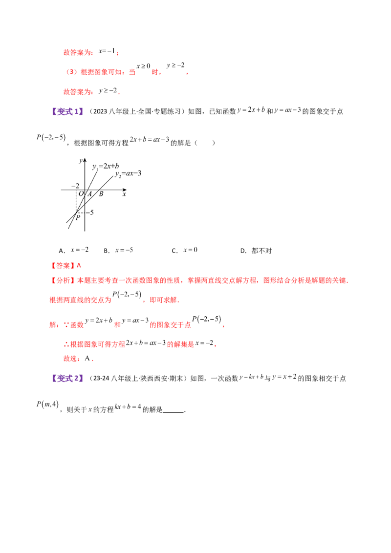 专题19.16一次函数与方程、不等式（知识梳理与考点分类讲解）-（人教版）_初中数学_八年级数学下册（人教版）_专题突破练习-V4