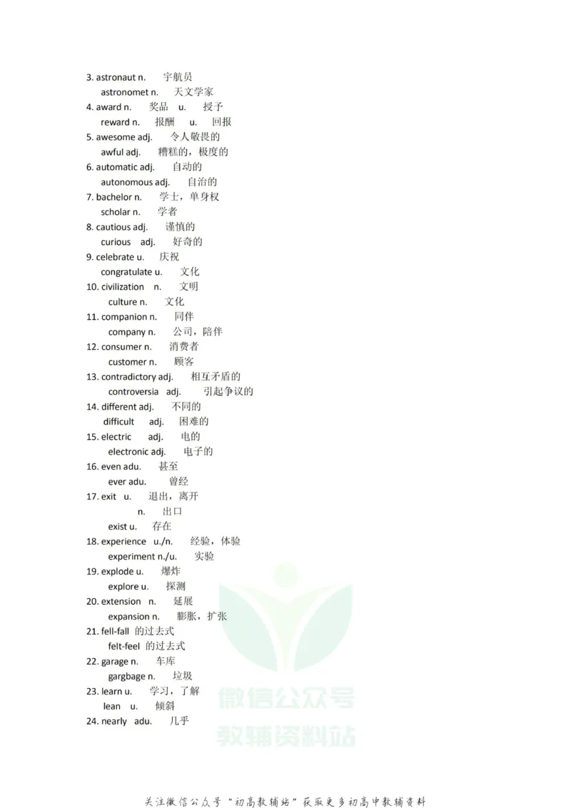 易混淆高中英语必背3500词，116组易混淆单词_高中全科精选资料包_英语精选资料包_资料干货