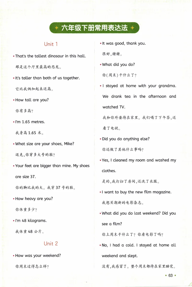 26春《一本预备六年级下册》人教PEP版英语_21练习题+试卷合集多套完整版_-26春《预备新学期》