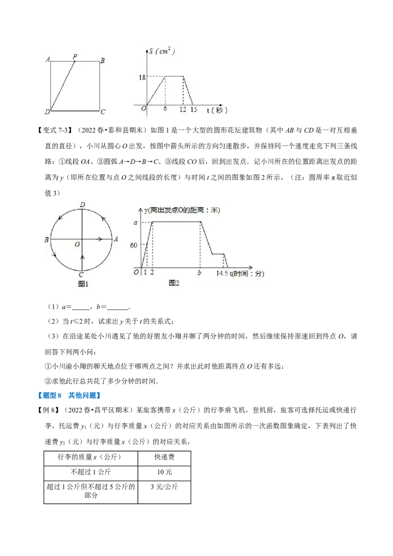 专题19.5一次函数的应用（八大题型）（学生版）（人教版）_初中数学_八年级数学下册（人教版）_母题专项-U66_2023版