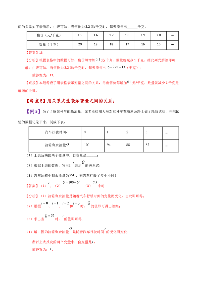 专题19.1变量与函数（知识梳理与考点分类讲解）-（人教版）_初中数学_八年级数学下册（人教版）_专题突破练习-V4