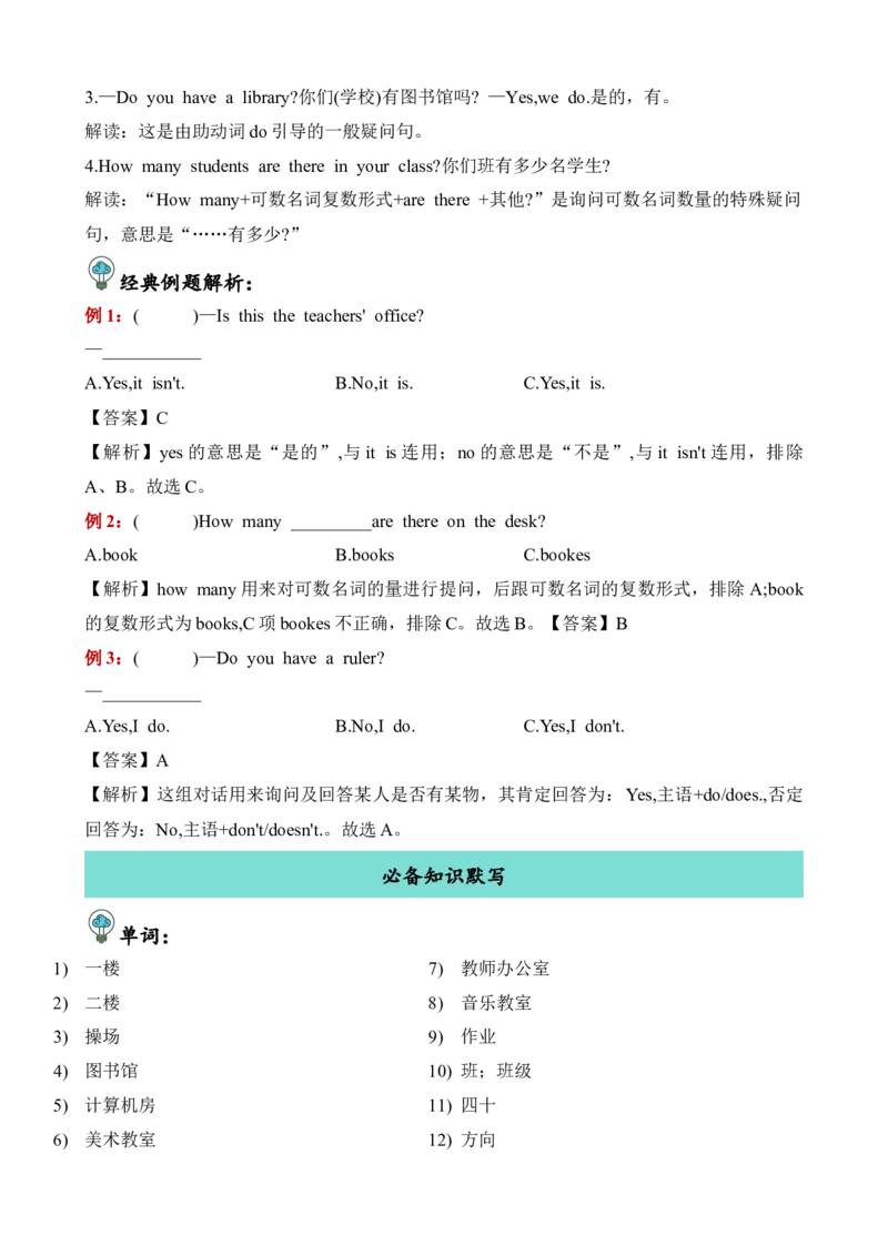 Unit1重难必备（知识清单）（人教PEP版）_单元复习专项-K50_2024版