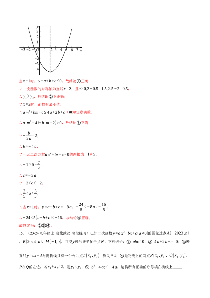专题22.1二次函数图象与系数的关系（压轴题专项讲练）（人教版）（教师版）_初中数学_九年级数学上册（人教版）_压轴题专项-V5_2025版