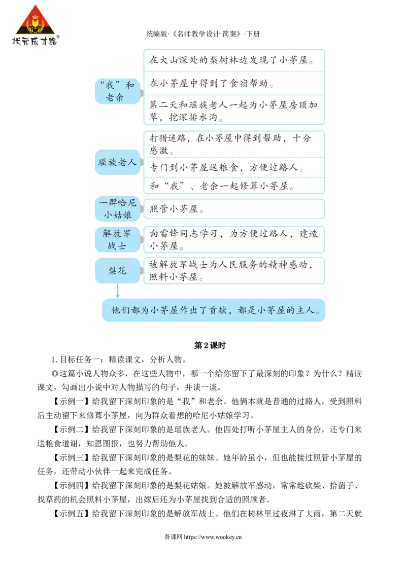 14驿路梨花（名师教学设计&middot;简案）_新人教版七下语文学习资料包_3.教学教案_01-新版七年级语文下状元大课堂教案_2.7语下《名师教学设计》简案_4.第四单元
