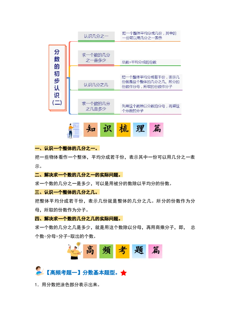 第七单元分数的初步认识（二）&middot;单元复习篇-（教师版）苏教版_三年级数学下册（苏教版）_计算讲义专练-T5