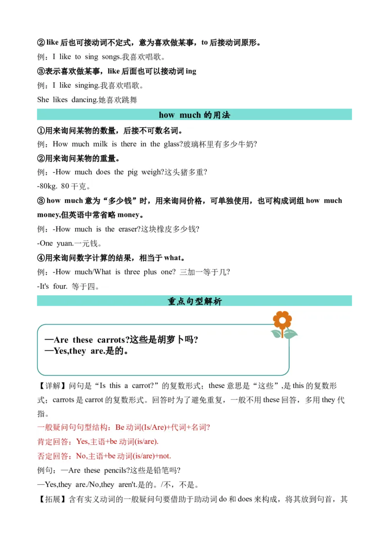 Unit4语法（知识清单）（人教PEP版）_单元复习专项-K50_2024版