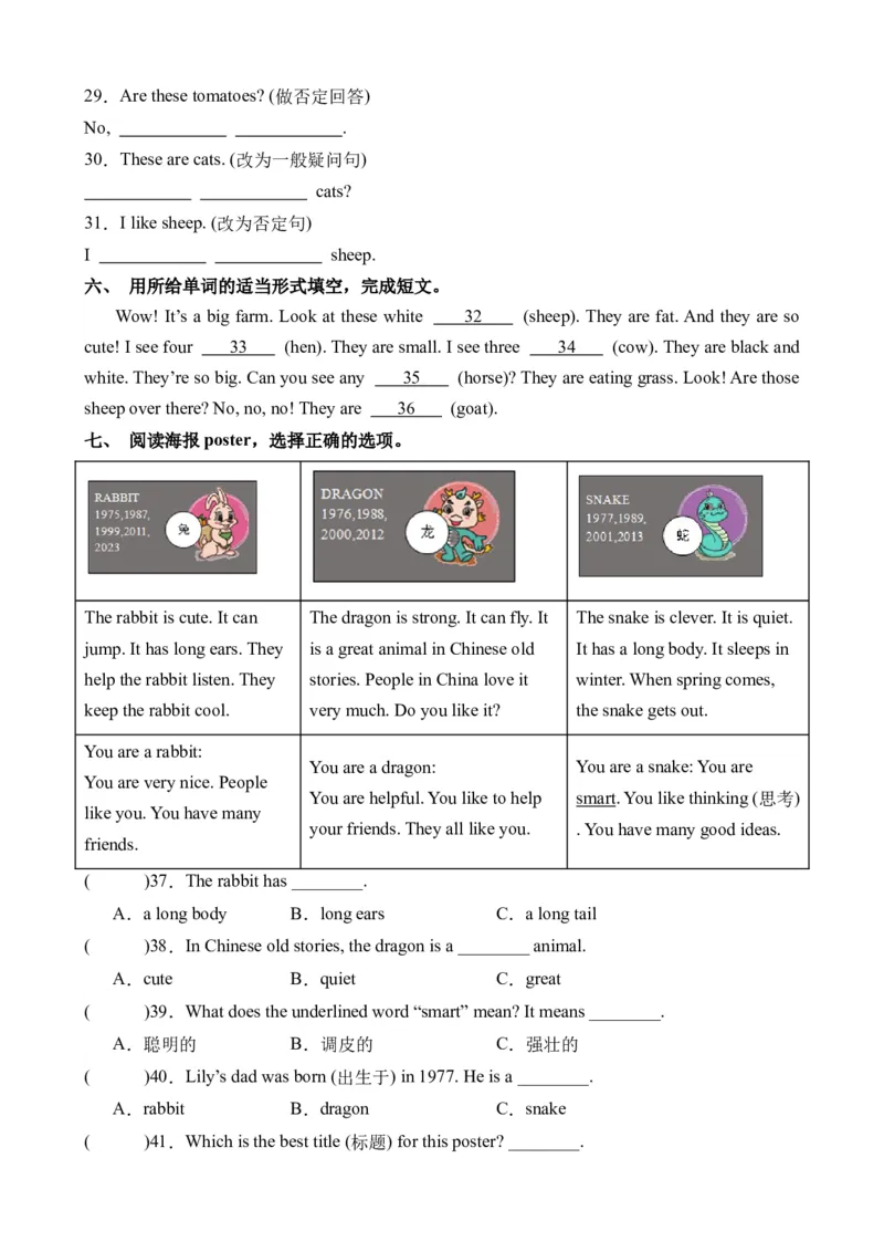 Unit4语法（知识清单）（人教PEP版）_单元复习专项-K50_2024版