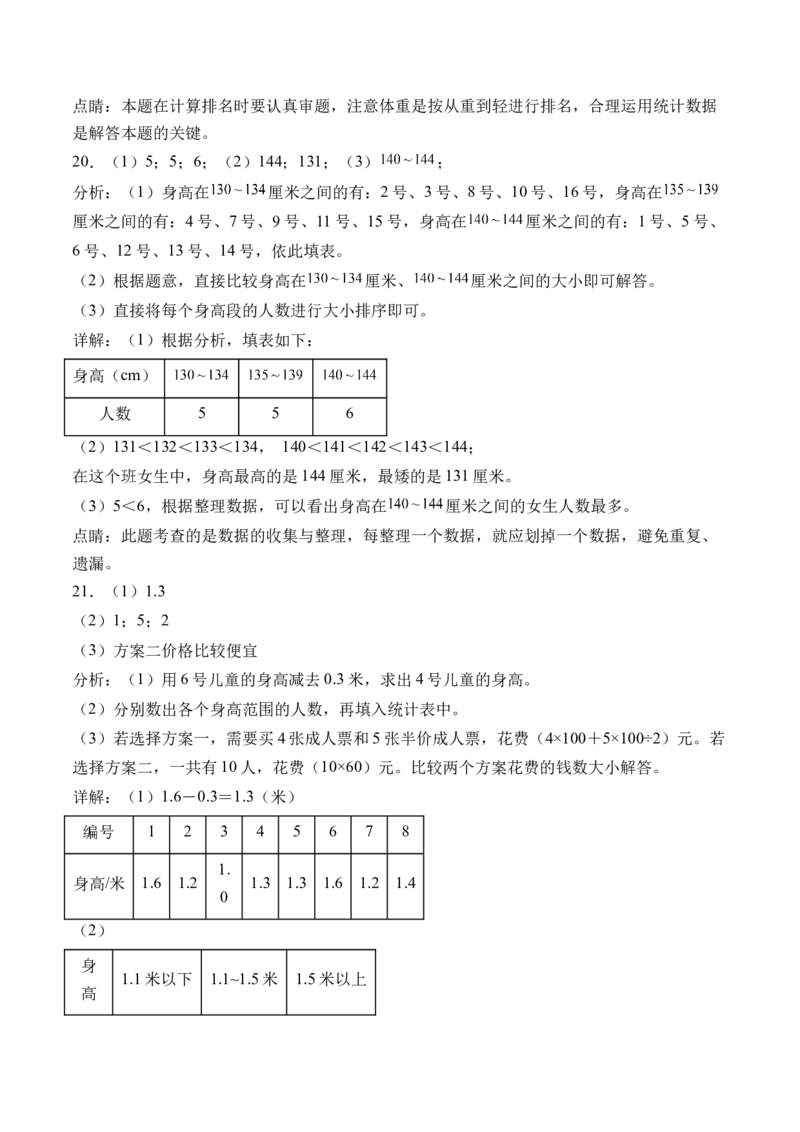 9.2简单的数据排序和分组（学霸课堂笔记）（苏教版）_三年级数学下册（苏教版）_母题专项练习-K36_2024版