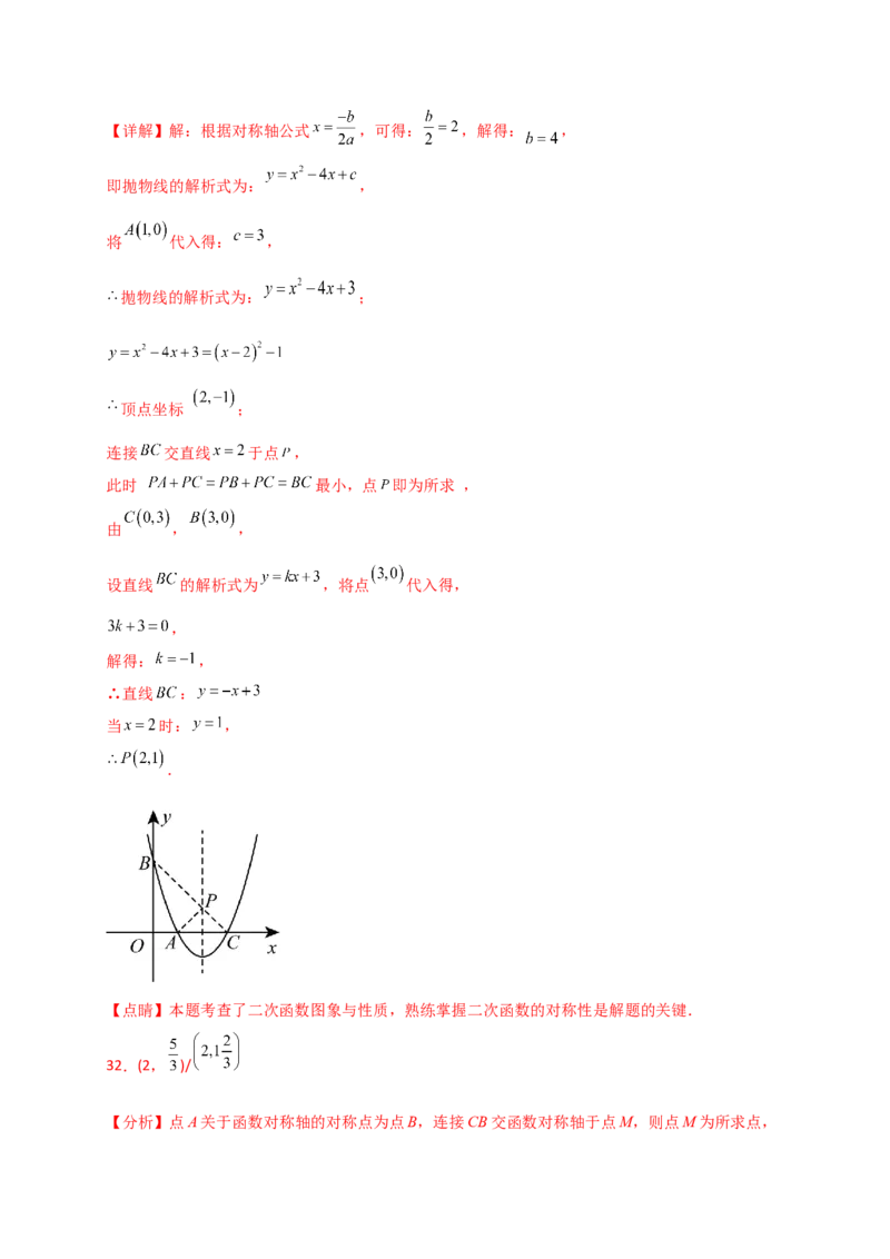 专题22.10二次函数y=ax&sup2;+bx+c(a&ne;0)的图象与性质（专项练习）（培优练）-（人教版）_初中数学_九年级数学上册（人教版）_专题突破练习-V4_2025版