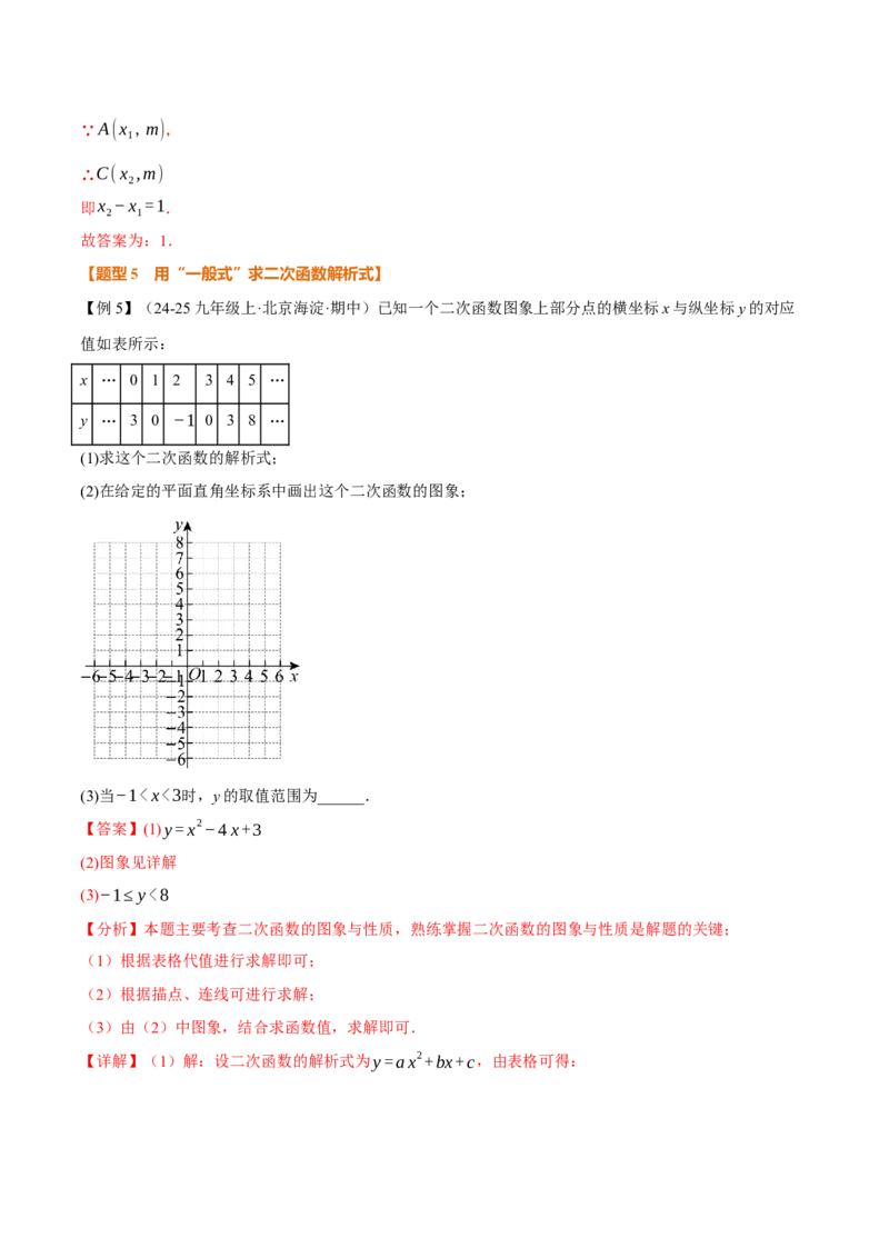 专题22.3二次函数的图象和性质（二）（举一反三讲义）（教师版）_初中数学_九年级数学上册（人教版）_母题专项-U66_2026版
