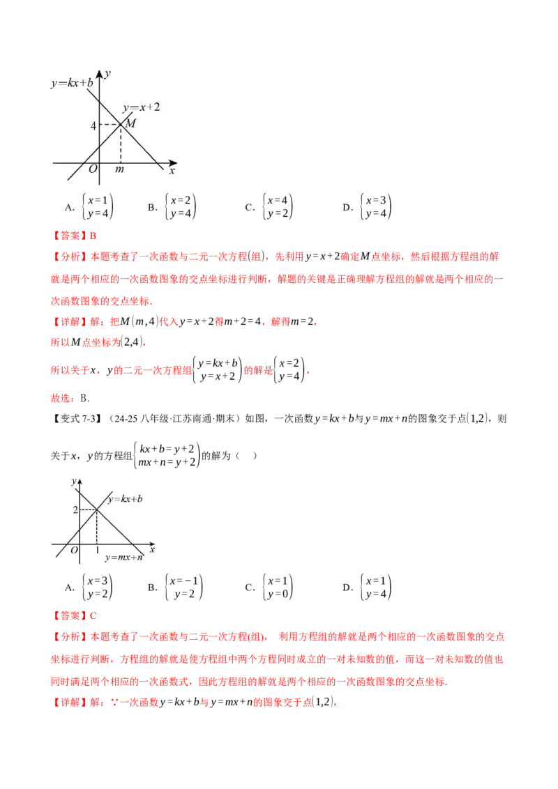 专题19.4一次函数与方程、不等式之间的关系（十大题型）（举一反三）（人教版）（教师版）_初中数学_八年级数学下册（人教版）_母题专项-U66_2025版