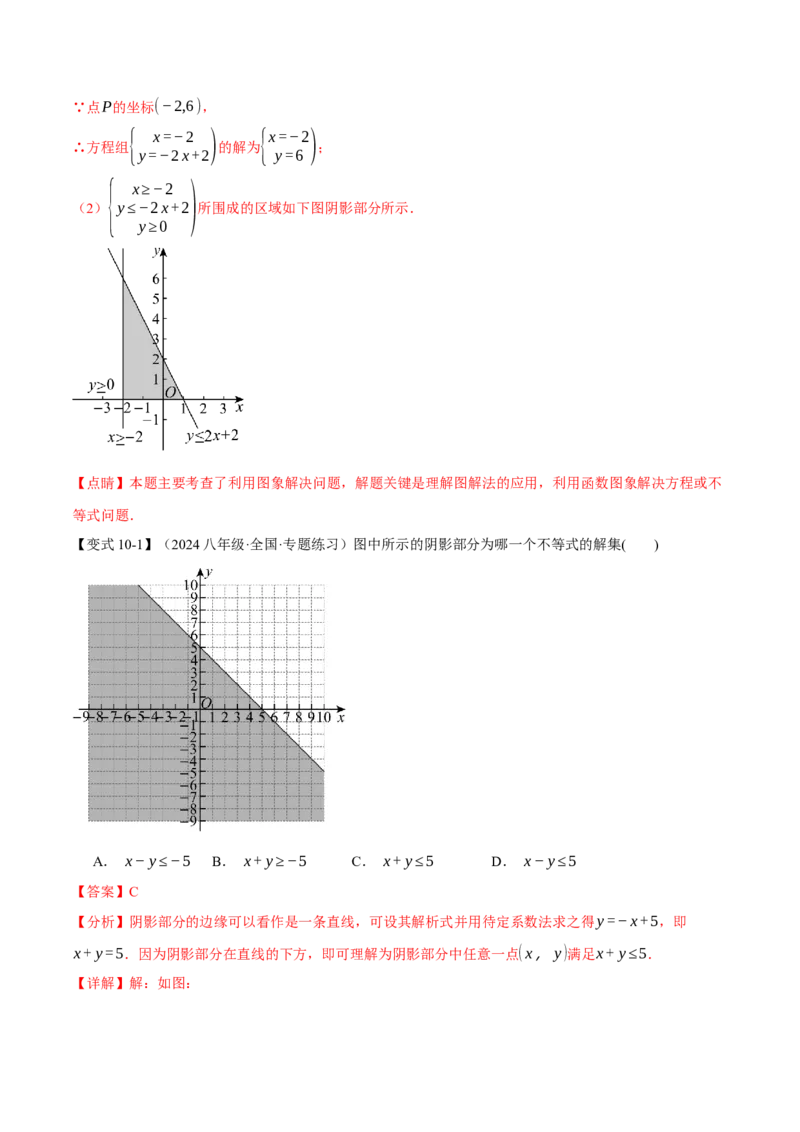 专题19.4一次函数与方程、不等式之间的关系（十大题型）（举一反三）（人教版）（教师版）_初中数学_八年级数学下册（人教版）_母题专项-U66_2025版