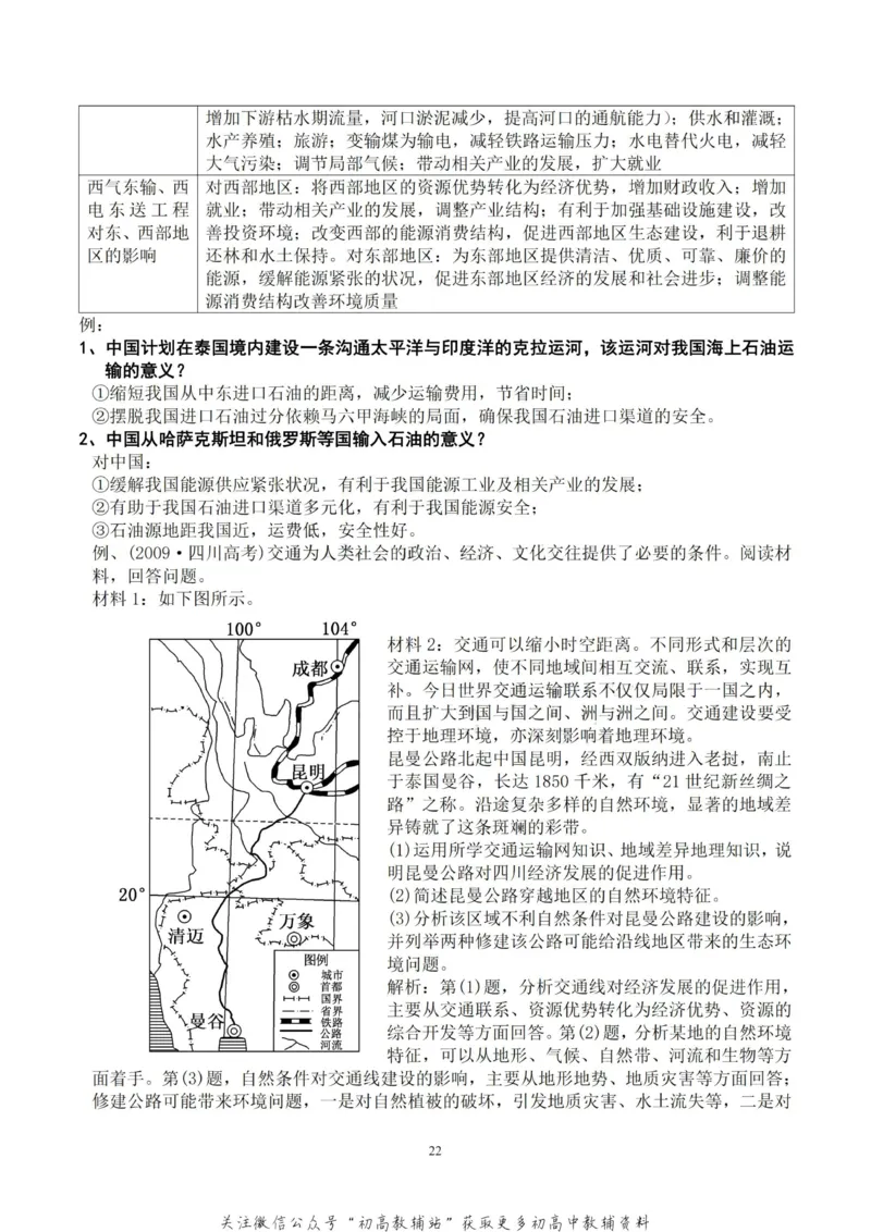 大题地理非选择题的几个模板_高中全科精选资料包_地理精选资料包_解题技巧
