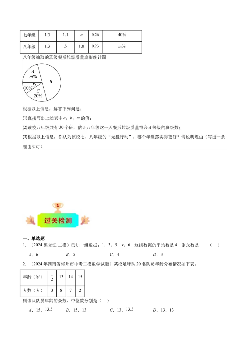 专题20.1平均数、中位数、众数、方差之八大考点(学生版)_初中数学_八年级数学下册（人教版）_重难点专题提优-V8