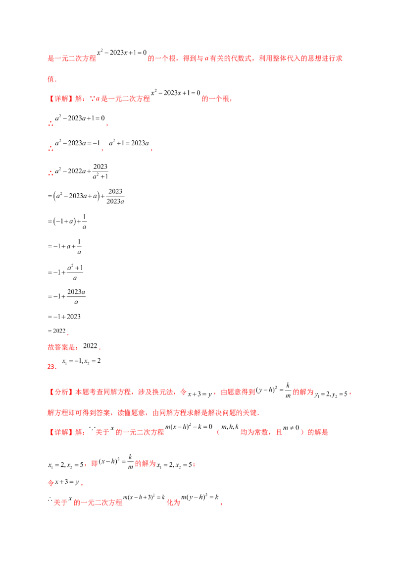 专题21.2一元二次方程（专项练习）-（人教版）_初中数学_九年级数学上册（人教版）_专题突破练习-V4_2025版