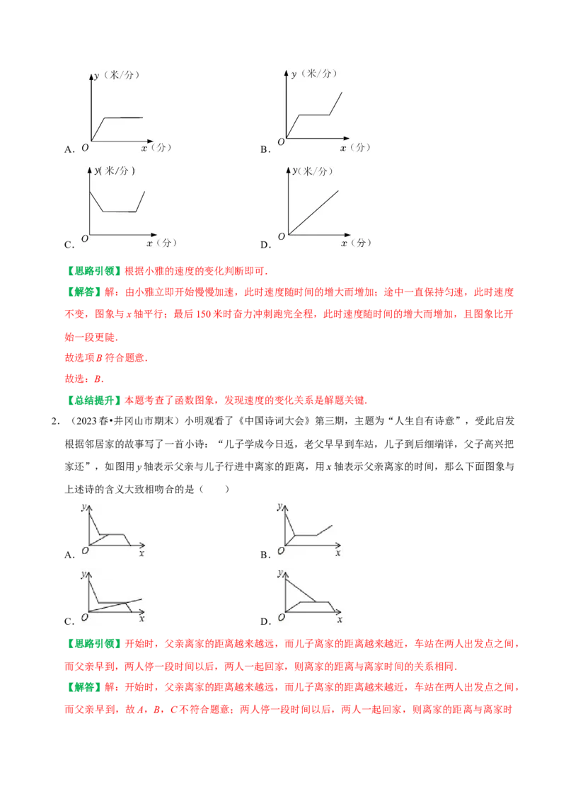 专题20一次函数重点题型函数图像信息题（教师版）_初中数学_八年级数学下册（人教版）_专题训练+提分专项训练-V6