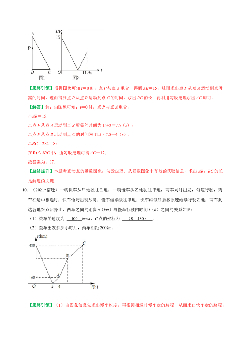 专题20一次函数重点题型函数图像信息题（教师版）_初中数学_八年级数学下册（人教版）_专题训练+提分专项训练-V6