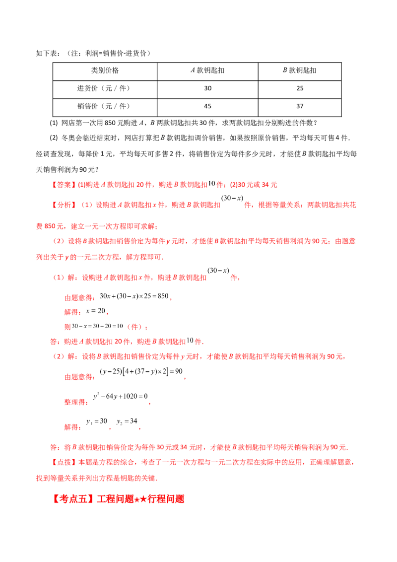 专题21.16实际问题与一元二次方程（知识梳理与考点分类讲解）-（人教版）_初中数学_九年级数学上册（人教版）_专题突破练习-V4_2024版