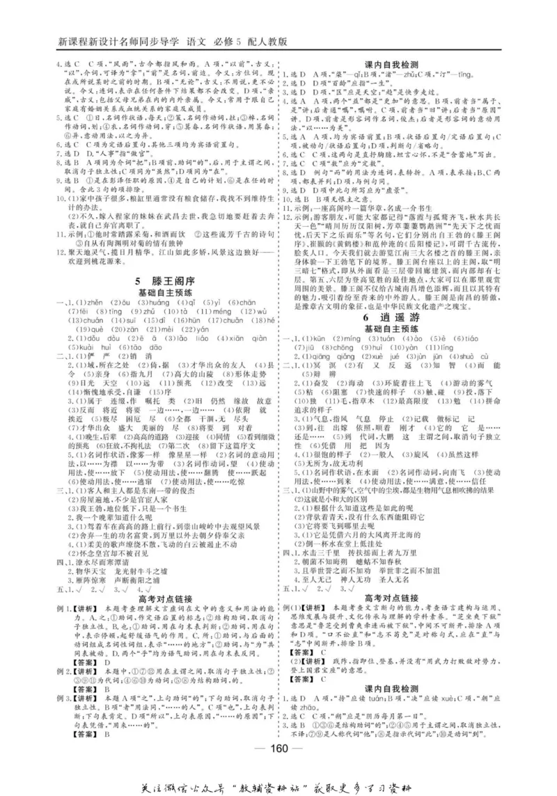 名师同步导学语文人教版必修5_名师同步导学_高中语文