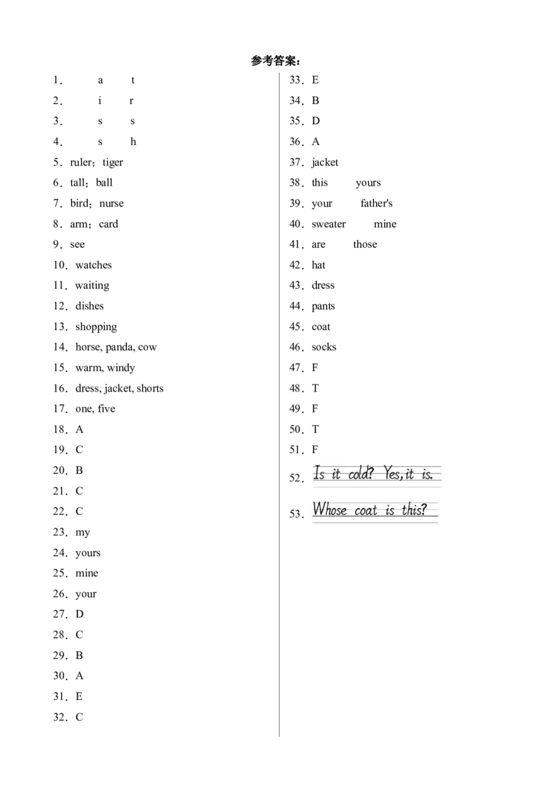 Unit5重难必备（知识清单）（人教PEP）_单元复习专项-K50_2024版