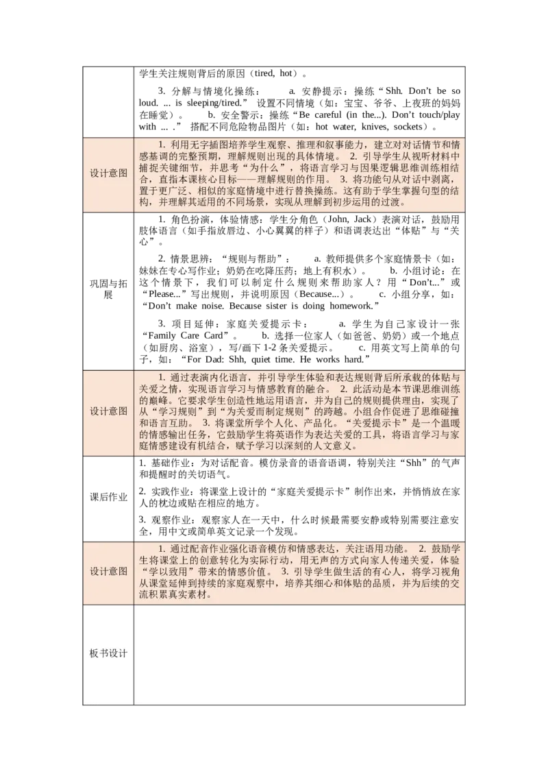 四下Unit2Familyrules单元整体教学设计_00单元整体教学设计完整版