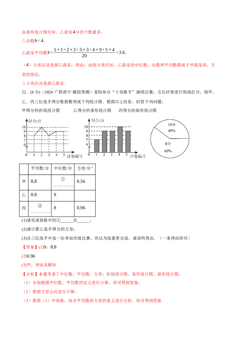 专题20.2数据的分析单元提升卷（人教版）（教师版）_初中数学_八年级数学下册（人教版）_母题专项-U66_2025版