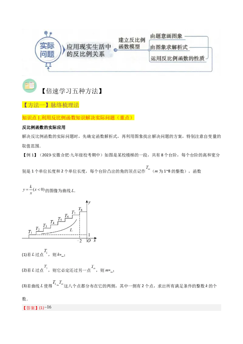 专题21实际问题与反比例函数（1个知识点4种题型1个易错点2个中考考点）（教师版）_初中数学_九年级数学下册（人教版）_常见题型通关讲解练-V3_2024版
