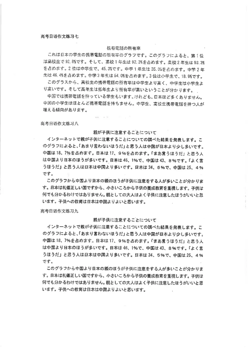 高考日语作文写法讲解2018级_高中课本电子全科人教版语数英政历地物化生必修选修全套课本PPT_高中日语_2.考试专项2018级PDF