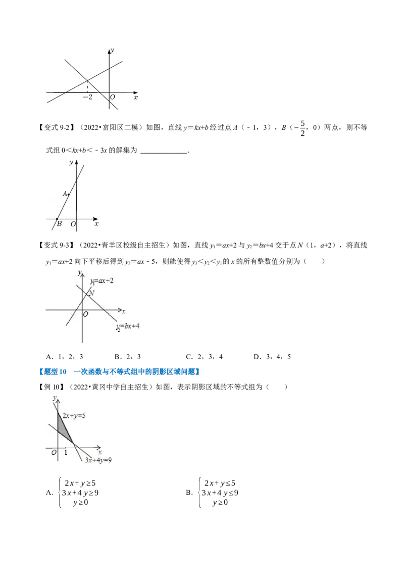 专题19.4一次函数与方程、不等式的关系（十大题型）（学生版）（人教版）_初中数学_八年级数学下册（人教版）_母题专项-U66_2023版