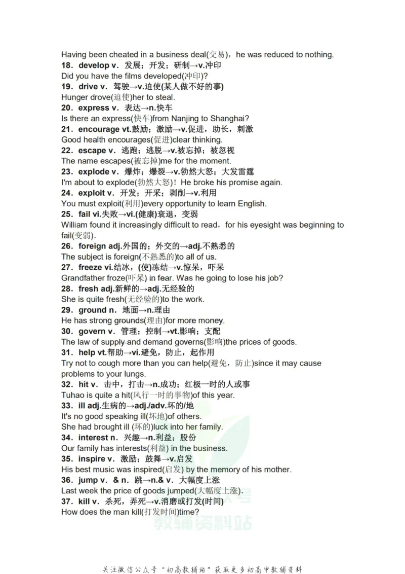 熟词新义高中英语最常考的60个熟词新义_高中全科精选资料包_英语精选资料包_资料干货